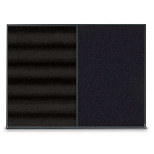 United Visual Products Double Door Radius Corkboard, 60"X36", S UV8004-SATIN-PUMICE